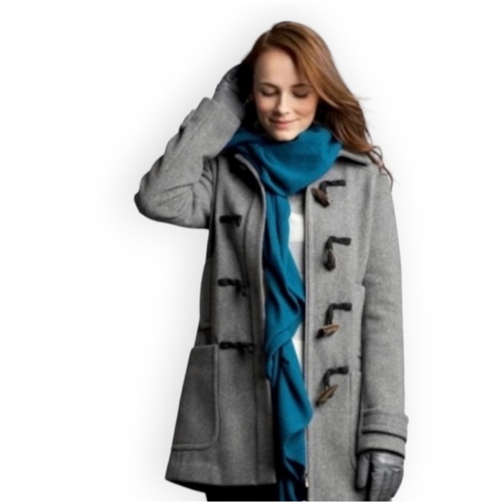 Banana Republic Wool Blend Classic Toggle Coat in Grey sz Medium Peacoat Duffle